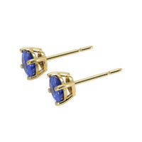 1.75&nbsp;Ct.Tw.Total Carat Weight Blue Sapphire Studs Earrings, 14K Yellow Gold Image