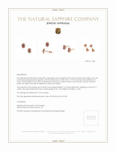 0.50 Ct.Tw.Total Carat Weight Padparadscha Sapphire and Natural Diamond Studs Earrings, 14K Rose Gold Appraisal