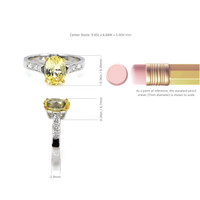 2.93 Ct. Yellow Sapphire and Natural Diamond Pave Ring, 18K White & Yellow Image