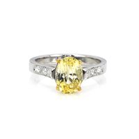 2.93 Ct. Sapphire Natural Diamond Pave Ring, 18K White & Yellow Video