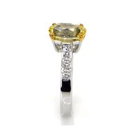2.93 Ct. Yellow Sapphire and Natural Diamond Pave Ring, 18K White & Yellow Image
