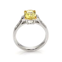 2.93 Ct. Yellow Sapphire and Natural Diamond Pave Ring, 18K White & Yellow Image