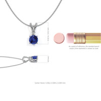 0.90 Ct. Blue Sapphire and Natural Diamond Solitaire Pendant, 14K White Gold Image