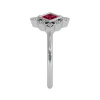 0.16 Ct. Ruby and Diamond Ring - 14K White Gold Image