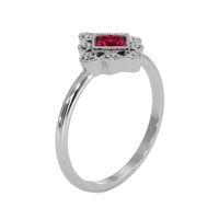 0.16 Ct. Ruby and Diamond Ring - 14K White Gold Image