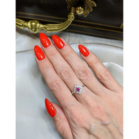 0.16 Ct. Ruby and Diamond Ring - 14K White Gold Life Style