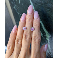 0.80&nbsp;Ct.Tw.Total Carat Weight Pink Sapphire and Natural Diamond Pave Earrings, 18K White Gold Life Style