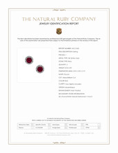 0.40 Ct.Tw.Total Carat Weight Ruby and Natural Diamond Studs Earrings, 18K White Gold Scan Report