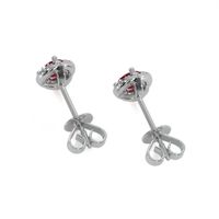 0.40 Ct.Tw. Ruby Natural Diamond Pave Earrings, 18K White Gold Image