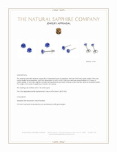 0.90&nbsp;Ct.Tw.Total Carat Weight Blue Sapphire Studs Earrings, 14K White Gold Appraisal