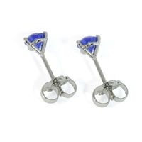 0.90&nbsp;Ct.Tw.Total Carat Weight Blue Sapphire Studs Earrings, 14K White Gold Image
