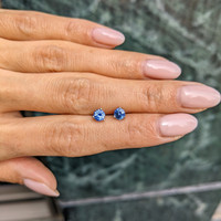 0.90&nbsp;Ct.Tw.Total Carat Weight Blue Sapphire Studs Earrings, 14K White Gold Life Style