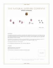 0.50 Ct.Tw.Total Carat Weight Pink Sapphire and Natural Diamond Pave Earrings, 14K White Gold Appraisal