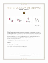 0.50 Ct.Tw.Total Carat Weight Pink Sapphire and Natural Diamond Studs Earrings, 14K White Gold Appraisal
