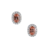 0.50 Ct.Tw.Total Carat Weight Sapphire Sapphire Pave Earrings, 14K White Gold Video