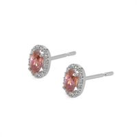 0.50 Ct.Tw.Total Carat Weight Sapphire Sapphire Pave Earrings, 14K White Gold Image