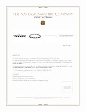 8.78 Ct.Tw. Blue Sapphire and Natural Diamond Tennis/Line Bracelet, 18K White Gold Appraisal