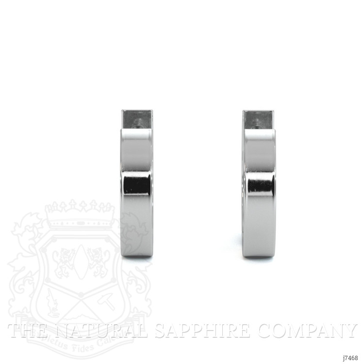 0.34 Ct.Tw. Blue Sapphire and Natural Diamond Hoops Earrings, 14K White Gold