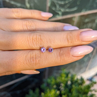 0.60&nbsp;Ct.Tw.Total Carat Weight Pink Sapphire Studs Earrings, 14K White Gold Life Style