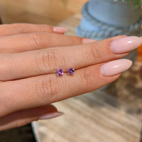 0.60&nbsp;Ct.Tw.Total Carat Weight Pink Sapphire Studs Earrings, 14K White Gold Life Style