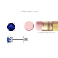 0.75 Ct.Tw. Blue Sapphire Studs Earrings, 14K White Gold Image