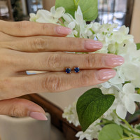 0.71&nbsp;Ct.Tw.Total Carat Weight Blue Sapphire Studs Earrings, 14K White Gold Life Style