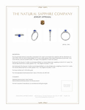 0.65 Ct. Sapphire Natural Diamond Pave Ring, 18K White Gold Appraisal