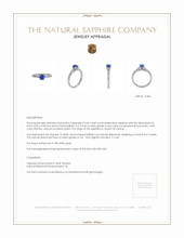0.65 Ct. Blue Sapphire and Natural Diamond Pave Ring, 18K White Gold Appraisal