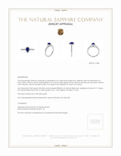 0.60 Ct. Blue Sapphire and Natural Diamond Pave Ring, 18K White Gold Appraisal