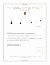 1.20 Ct. Blue Sapphire and Natural Diamond Pendant, 18K White Gold Appraisal