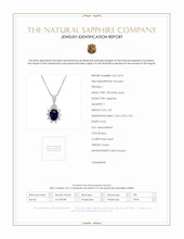 1.20 Ct. Blue Sapphire and Natural Diamond Pendant, 18K White Gold Scan Report