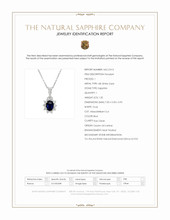 1.20 Ct. Blue Sapphire and Natural Diamond Pendant, 18K White Gold Scan Report