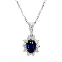 1.20 Ct. Sapphire 18K White Gold pendant