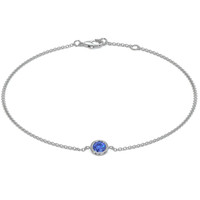 0.45 Ct.Tw. Blue Sapphire Bezel Bracelet, 14K White Gold Video