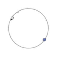 0.45 Ct.Tw.Total Carat Weight Sapphire Bezel Bracelet, 14K White Gold Image