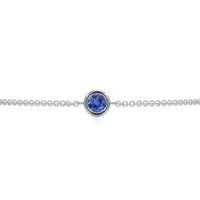 0.45 Ct.Tw.Total Carat Weight Sapphire Bezel Bracelet, 14K White Gold Image