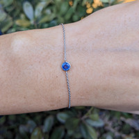 0.45&nbsp;Ct.Tw.Total Carat Weight Blue Sapphire Bezel Bracelet, 14K White Gold Life Style