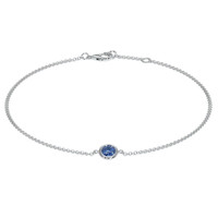 0.30 Ct.Tw. Blue Sapphire Bezel Bracelet, 14K White Gold Video