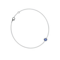 0.30 Ct.Tw. Blue Sapphire Bezel Bracelet, 14K White Gold Image