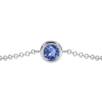 0.30 Ct.Tw. Blue Sapphire Bezel Bracelet, 14K White Gold Image