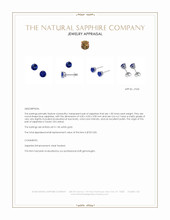 1.00&nbsp;Ct.Tw.Total Carat Weight Blue Sapphire Studs Earrings, 14K White Gold Appraisal