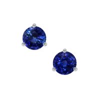 1.00 Ct.Tw.Total Carat Weight Blue Sapphire Studs Earrings, 14K White Gold Video