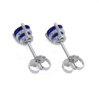 1.00&nbsp;Ct.Tw.Total Carat Weight Blue Sapphire Studs Earrings, 14K White Gold Image