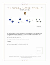 0.65 Ct.Tw. Blue Sapphire Studs Earrings, 14K White Gold Appraisal