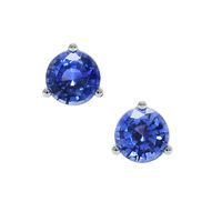 0.65 Ct.Tw. Blue Sapphire Studs Earrings, 14K White Gold Video