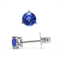 0.65 Ct.Tw. Blue Sapphire Studs Earrings, 14K White Gold Image