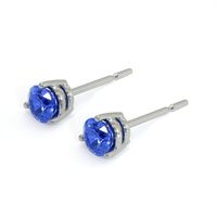 0.65 Ct.Tw. Blue Sapphire Studs Earrings, 14K White Gold Image