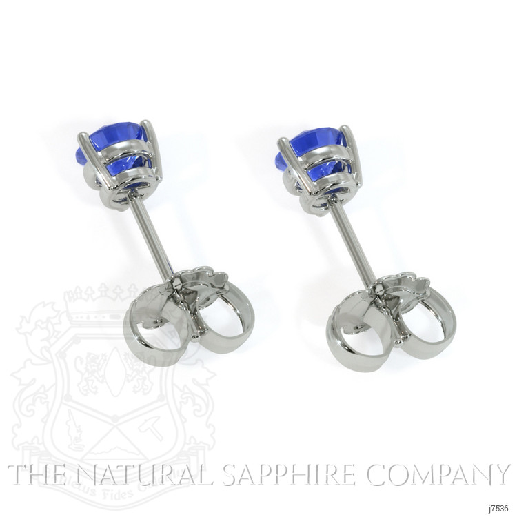 0.65 Ct.Tw. Blue Sapphire Studs Earrings, 14K White Gold