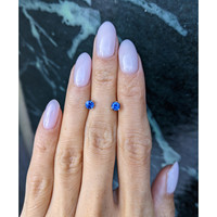 0.65&nbsp;Ct.Tw.Total Carat Weight Blue Sapphire Studs Earrings, 14K White Gold Life Style