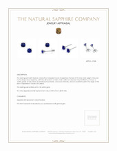 0.75 Ct.Tw. Blue Sapphire Studs Earrings, 14K White Gold Appraisal